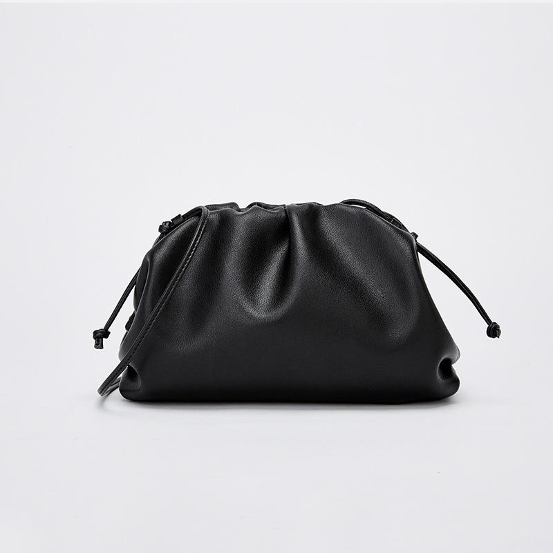 Tan Cute Cloud Genuine Leather Magnetic Closure Shoulder Bags Purse