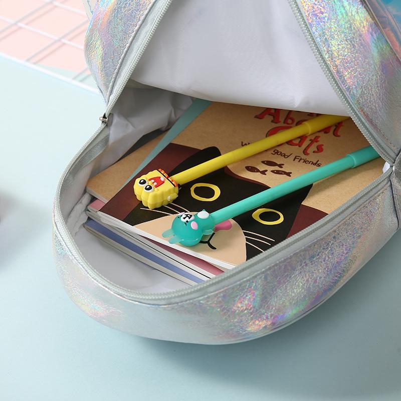 Sliver Unicorn Cartoon Cute Backpack Holographic School Backpacks