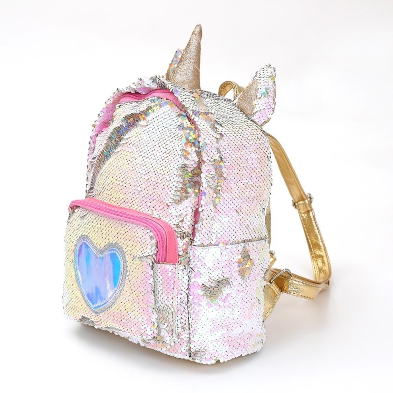 Sliver Unicorn Sequin Cute Backpack Holographic School Backpacks