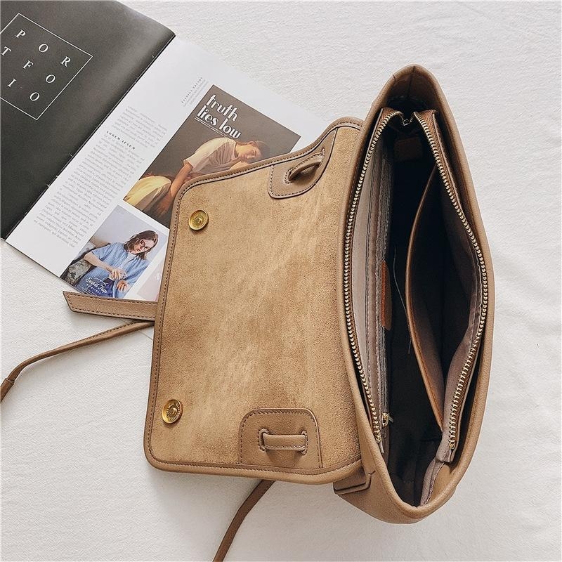 Coffee Soft Leather Flap Shoulder Bag Messenger Bags for Women