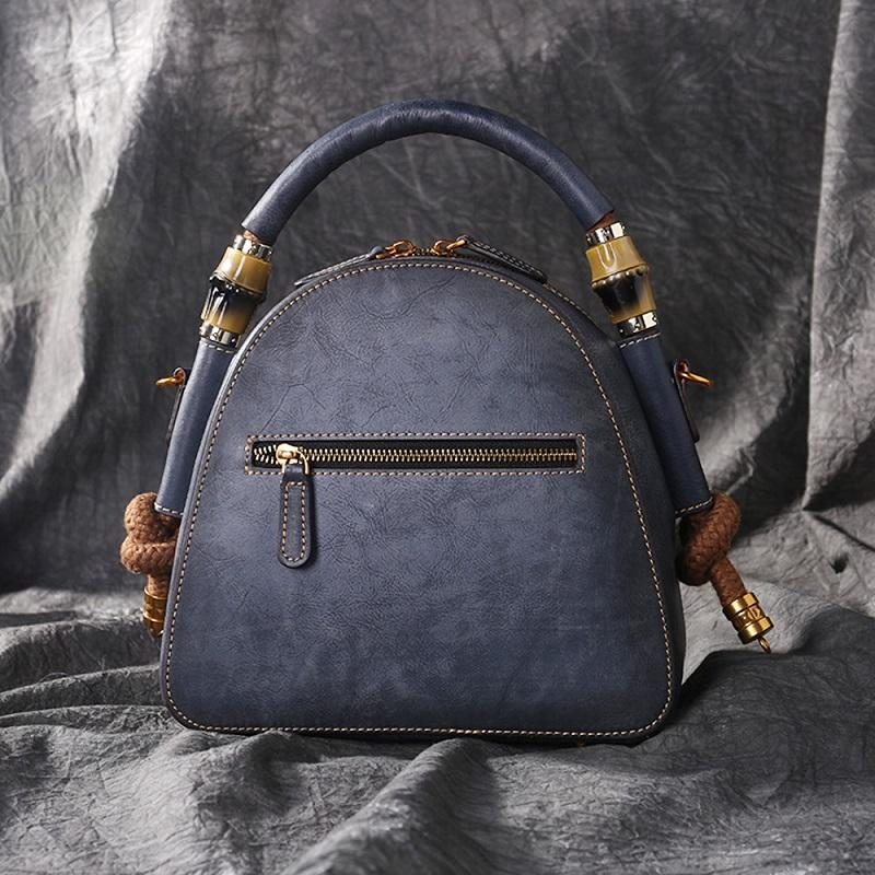 Dark Grey Embossed Leather Crossbody Purses Retro Handbags