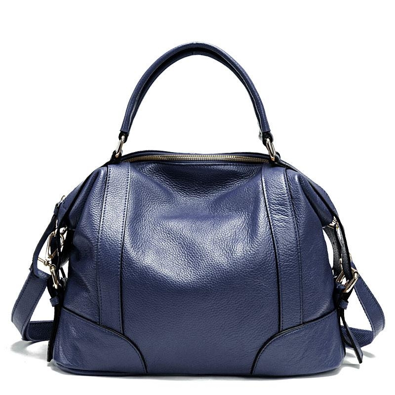 Women's bags - Tote bag Nylon (Navy blue) Leather handle – Carlheim
