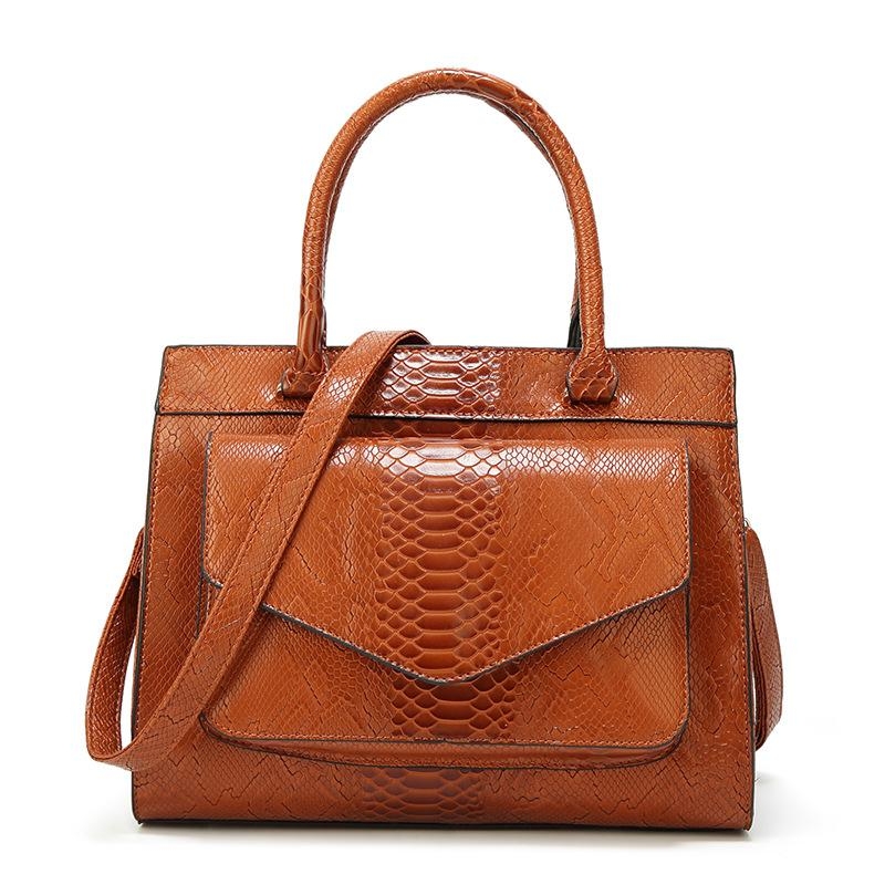 Red Python Print Vegan Leather Handbags Shoulder Bags