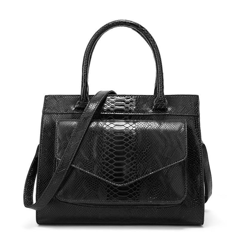 Tan Python Print Vegan Leather Handbags Shoulder Bags