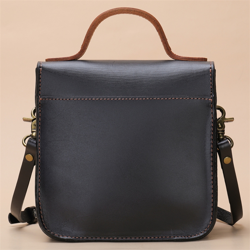 Retro Leather Square Flap Mini Crossbody Bag