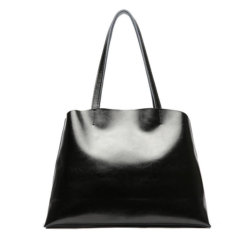Black Soft Leather Tote Bags Office Purses | Baginning