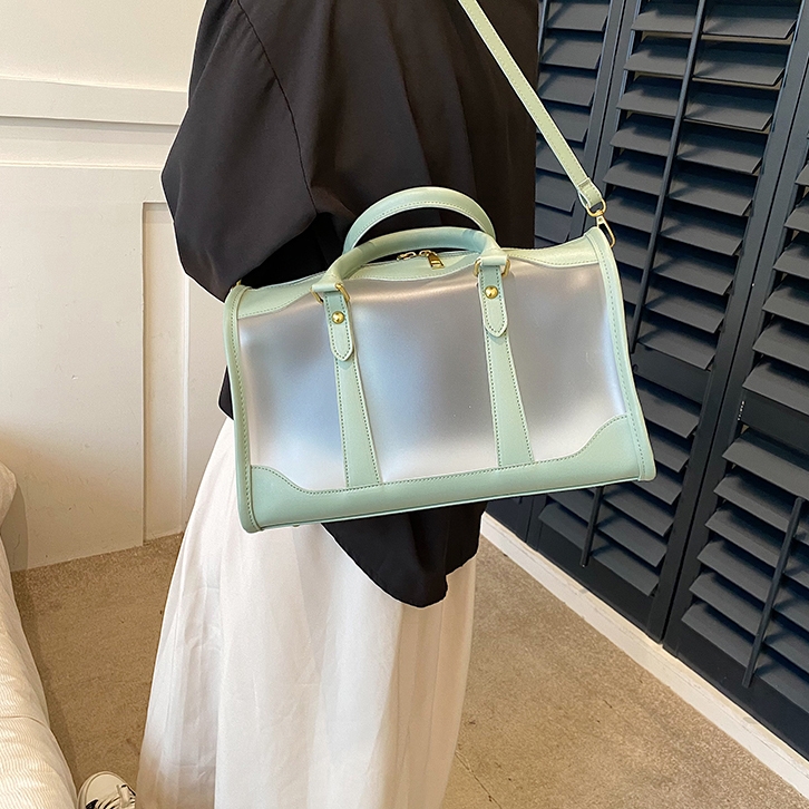 Green Transparent Top Handle Tote Bag Zip Crossbody Clear Sport