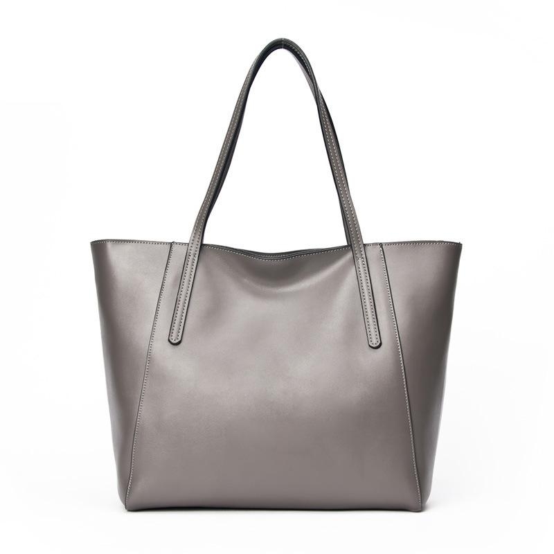 White Leather Tote Bag Large Shoulder Bags | Baginning