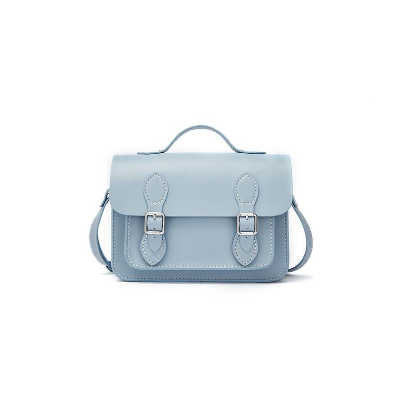 Light Blue Leather Satchel Handbag Vintage Side Bag Crossbody Bag ...