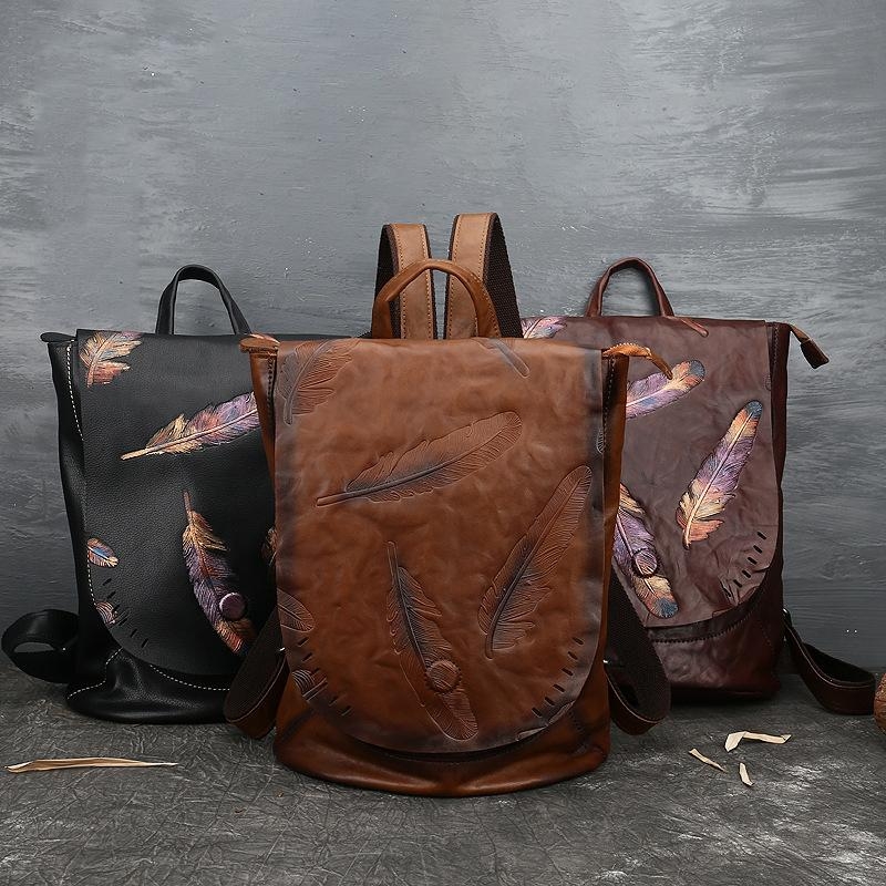 Buy Pretty Brown Genuine Leather Backpack Camel Vintage Leather Backpack  Online in India - Etsy