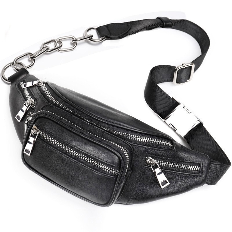 Women's Black Fanny Pack Fashion Belt Bag