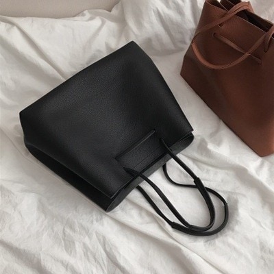 Women's Black Large Tote Bag Vintage Handbags | Baginning