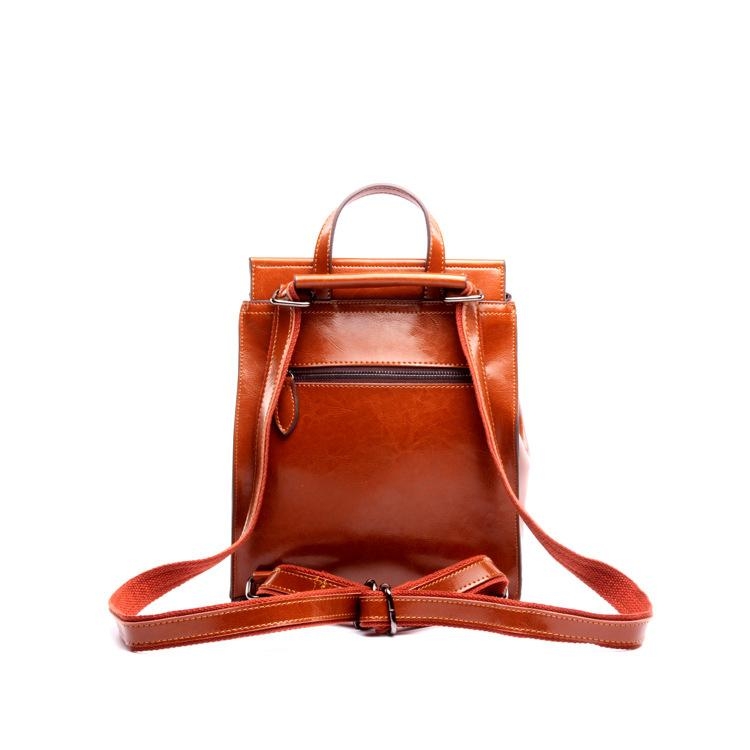 Women's Brown Genuine Leather Backpack