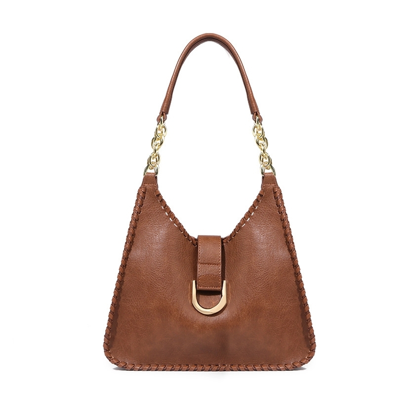 Women's Brown Vegan Leather Vintage Shoulder Hobo Bags