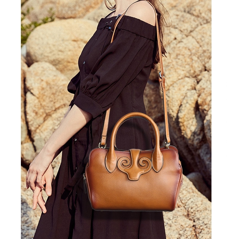 Women's Cow Leather Retro Handbag Satchel Bags