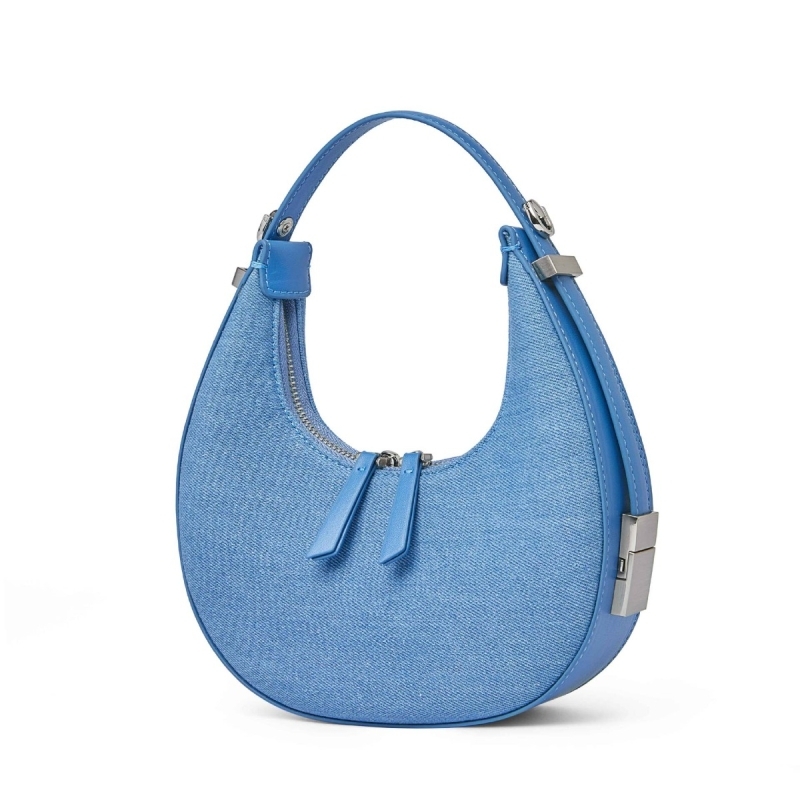 Women's Blue Flap Chain Shoulder Denim Bags