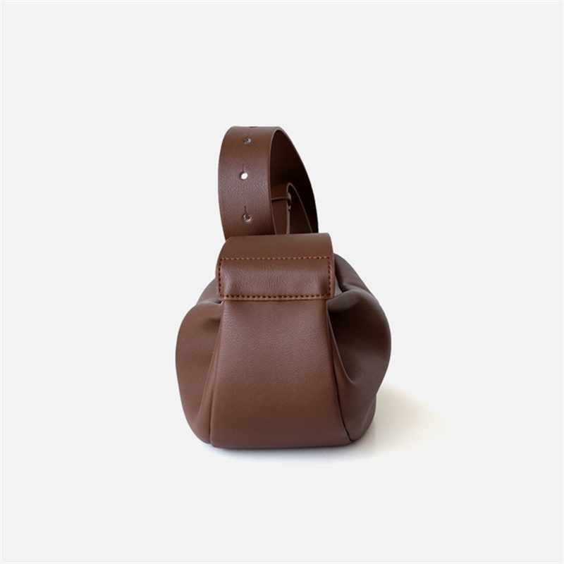 Women's Chocolate Brown Leather Hobo Bag Retro Half Moon Bag wtih Zipper