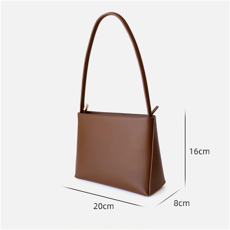 Women's Grey Leather Simple Style Commuter Shoulder Bag 