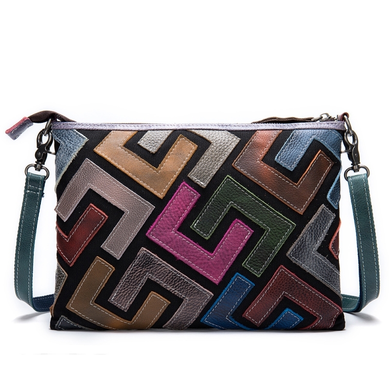 Women's Multicolor Leather Clutch Handbags Shoulder Bag