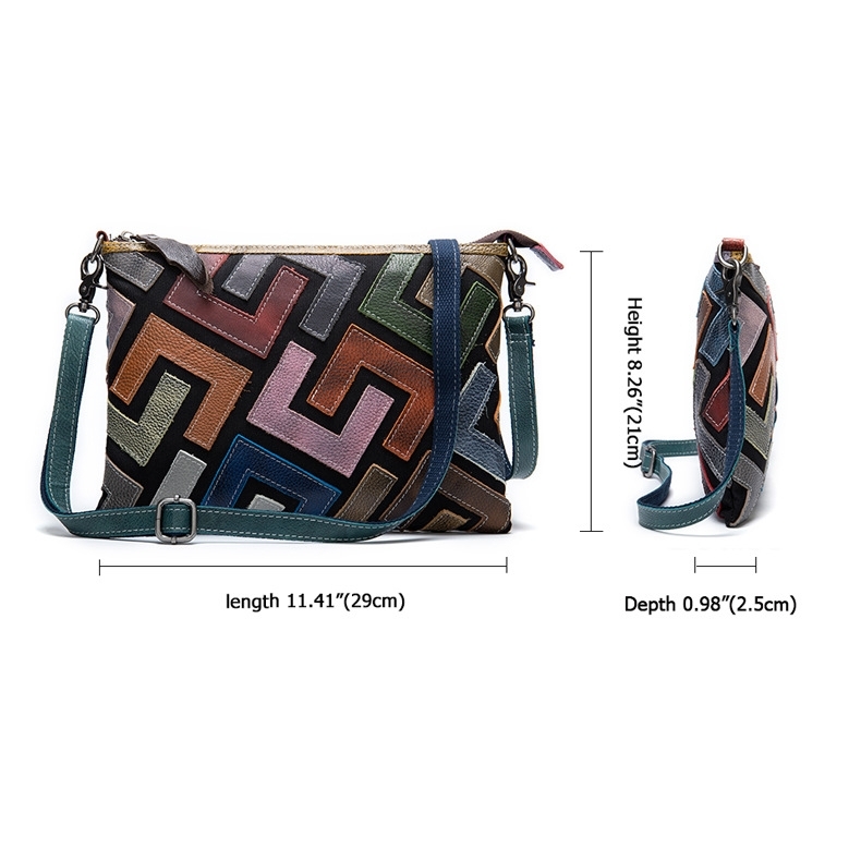 Women's Multicolor Leather Clutch Handbags Shoulder Bag