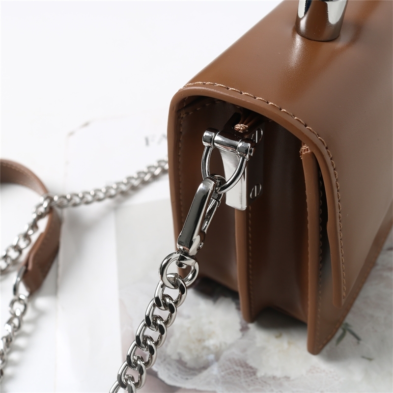 Women's Simple Style Dark Brown Leather Flap Handbag