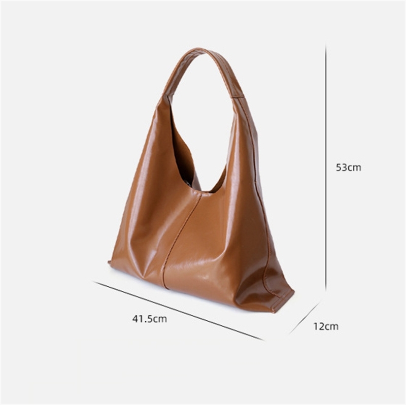 Women's Brown Soft Leather Large Tote Bag with Inner Pouch 
