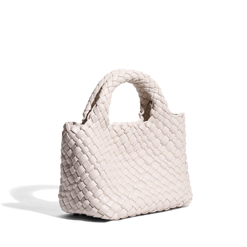 White Woven Leather Basket Bag Chain Bags With Inner Pouch | Baginning