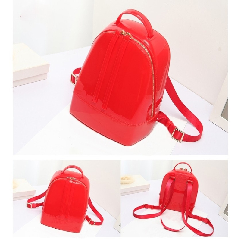 Red Backpack Cute Clear Jelly Bags