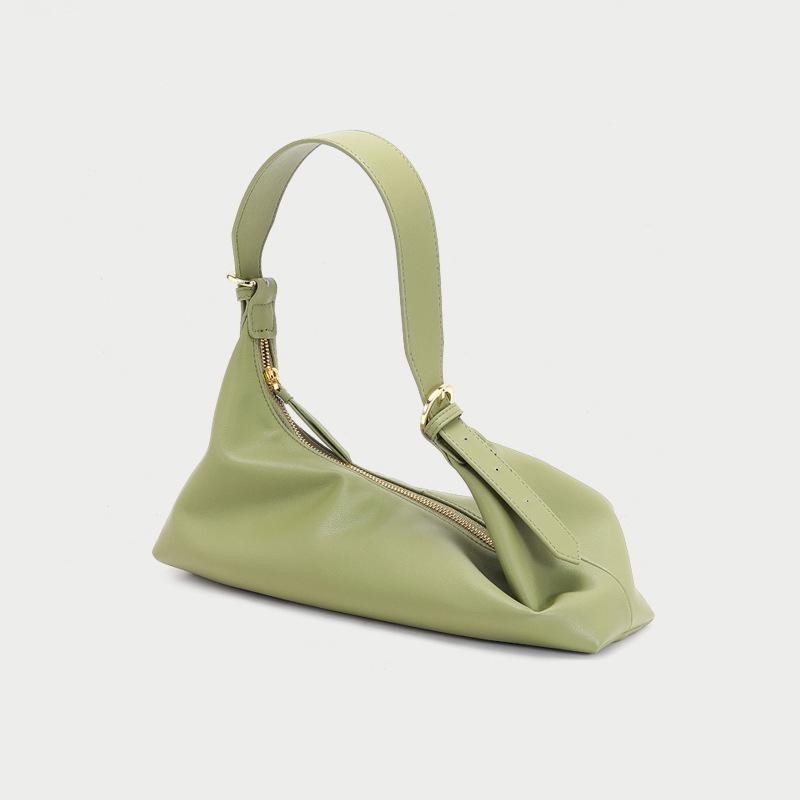 Green Leather Zipper Wide Strap Hobo Bag Purse Shoulder Bags
