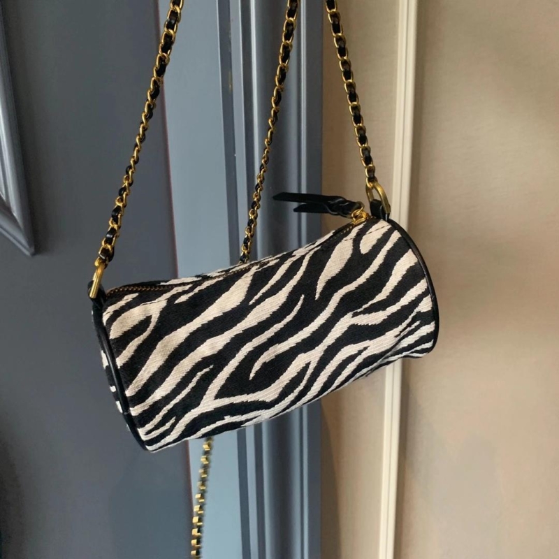 Zebra Print Crossbody Chain Bag 2021 Fashion Round Purse