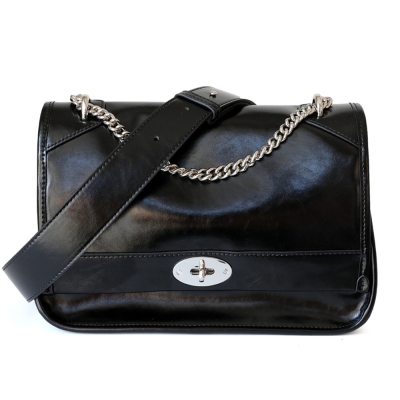 Khaki Leather Zip Wide Strap Crossbody Bag Work Purses for Women
