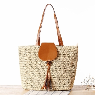 Beige Straw Backpack Hollow Out Mini Summer Backpack Beach Bags