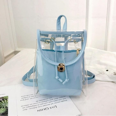 Fashion Clear PVC Women Backpack New Trend Transparent Solid