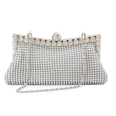 Beaded Rhinestone Evening Bag, Elegant Box Clutch Purse, Women's Wedding  Handbags For Party Prom
