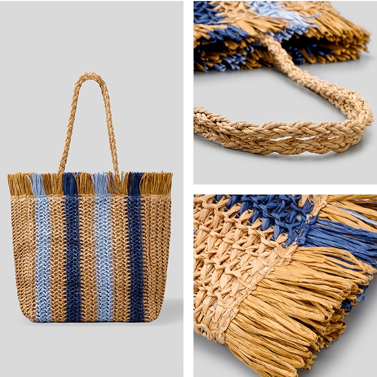 Straw Bags Crossbody Purses For Women, Tassel Straw Handbag Vintage  Handwoven Bag Summer Beach Bag