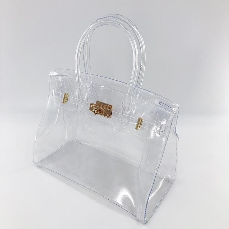 Bags, Clear Bag With Scarf Top Handle