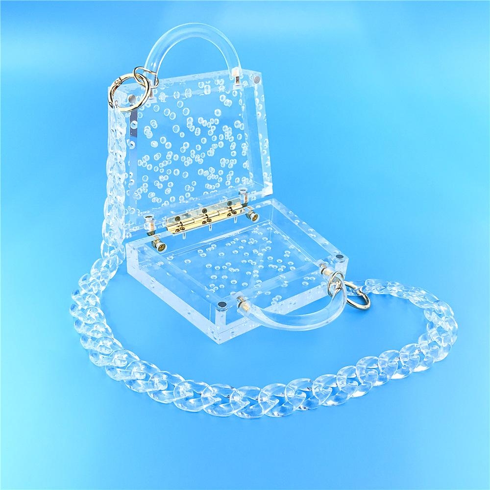 Acrylic Bubble Top Handle Clutch Bag