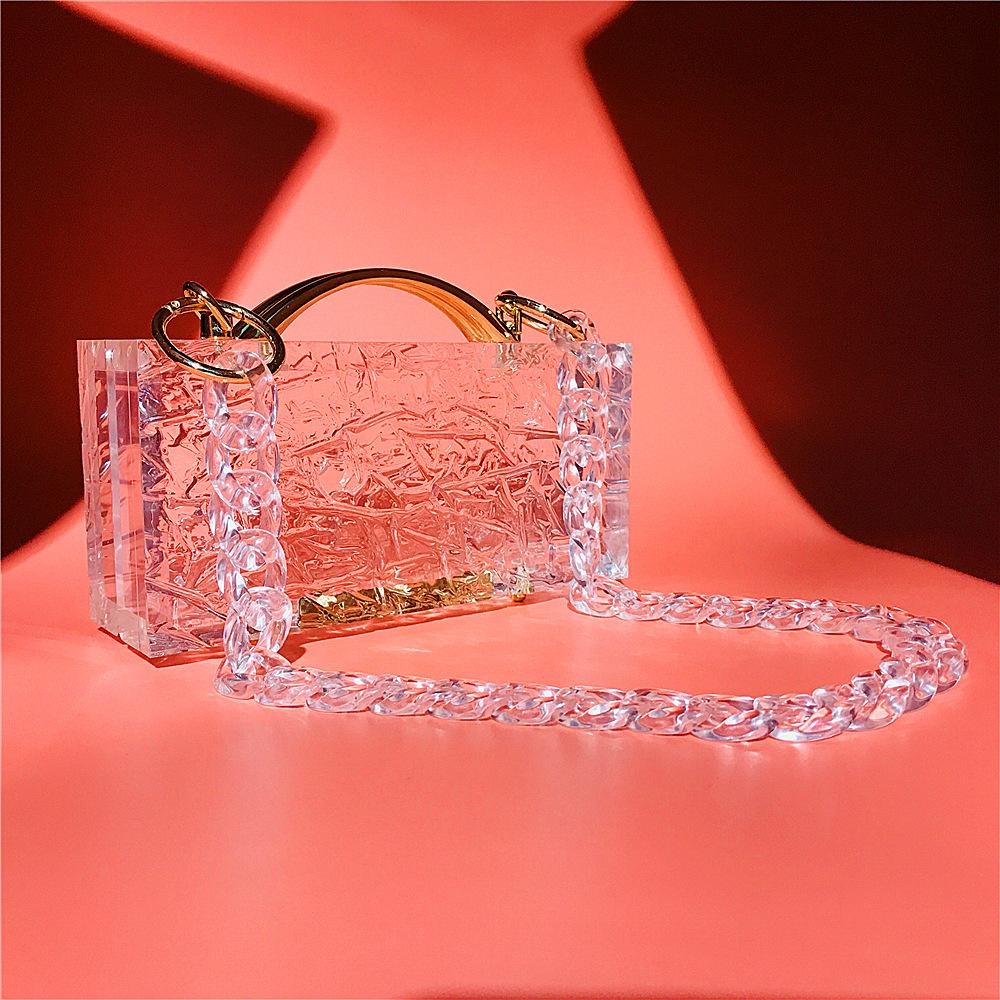 Transparent Clear Acrylic Square Evening Bag Box Clutch Purse