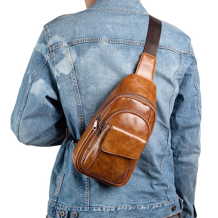 Sling Crossbody Backpack Shoulder Bag Men Women Leather Chest Purse Fanny  Pack