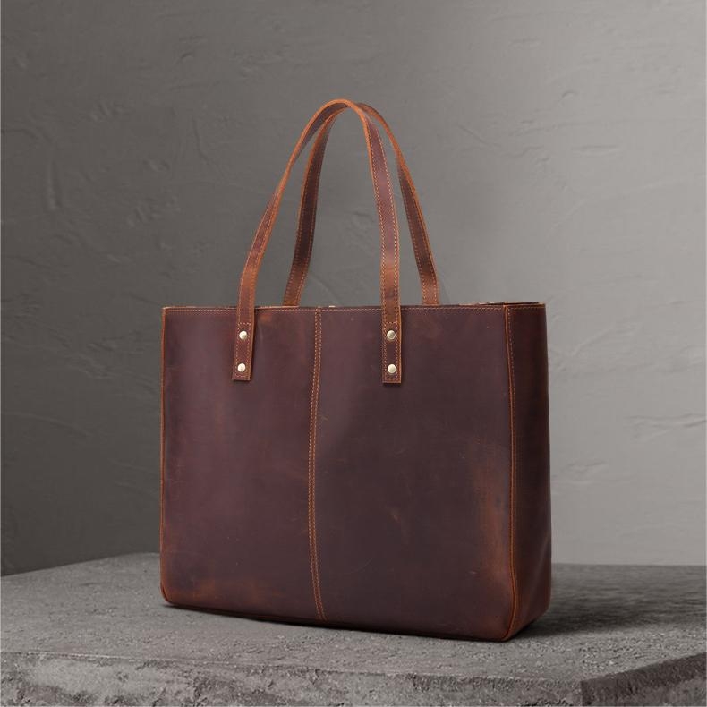 Crazy Horse Leather Tote Bag