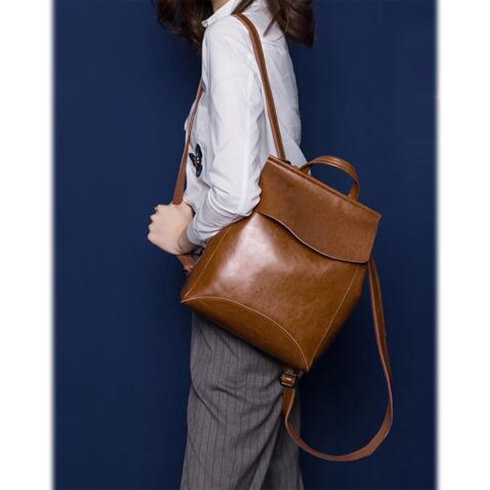 Chic Faux Leather Backpack by SHOMICO