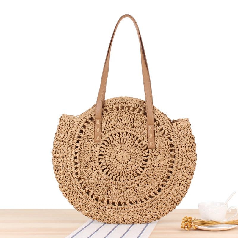 Changing Tides Beige Straw Backpack
