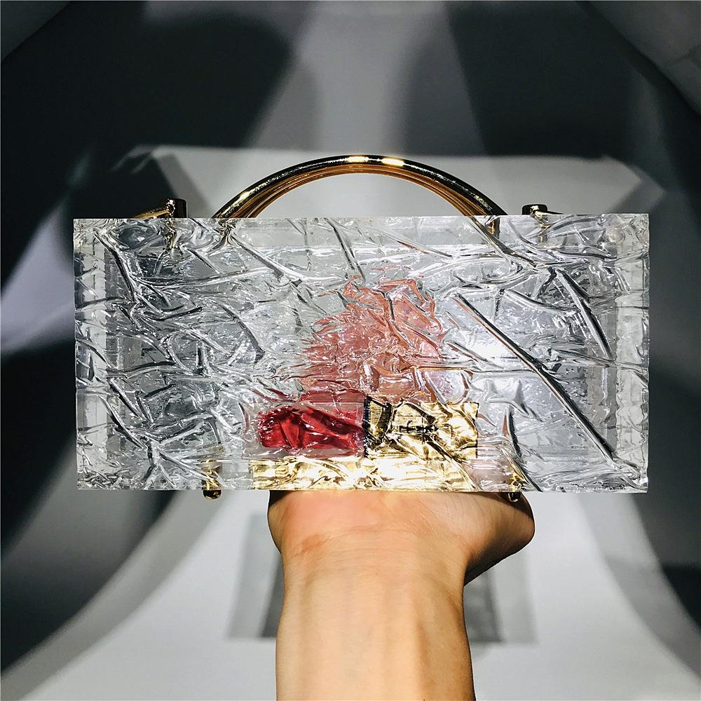 Gripit Acrylic Box Purse Clear Purses Crossbody for Women Evening Bag  Transparent V Pattern Clear Handbag Bride Clutch Purse : Amazon.in: Fashion