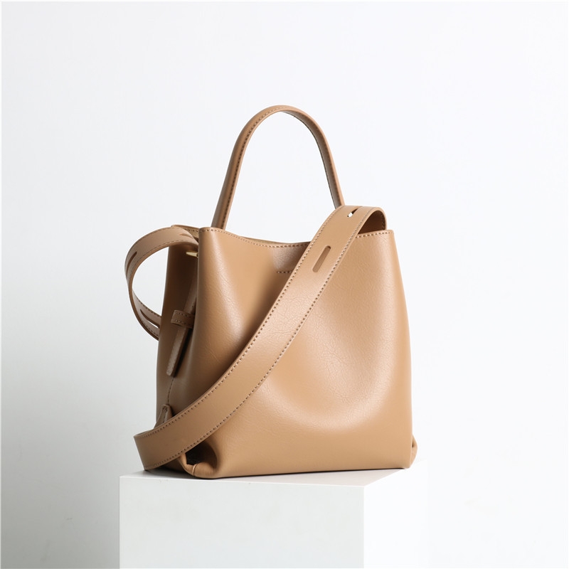 Mini Geometric Pattern Bucket Bag Fashion Brown