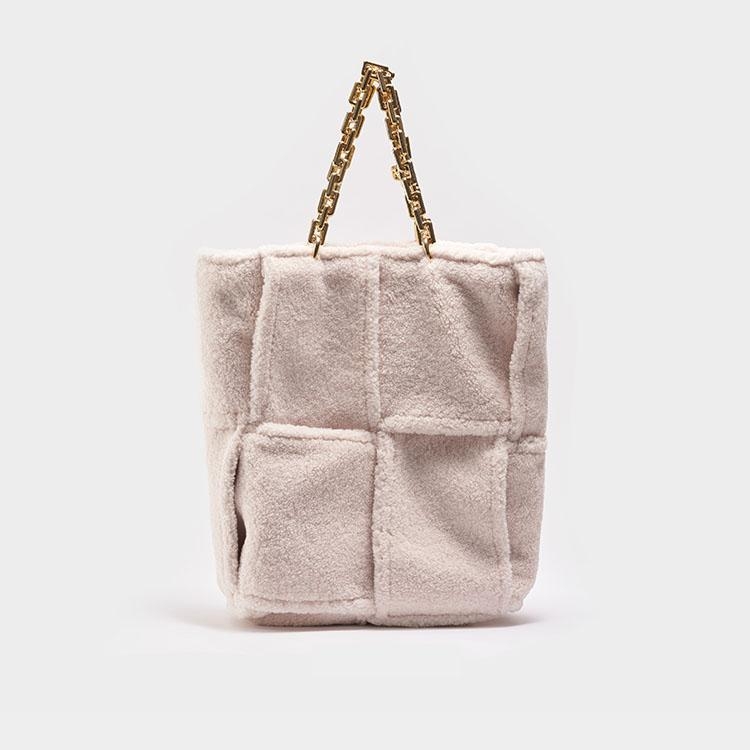 Women Shoulder Bag Tote Handbag Bag Faux Fur Furry Fluffy Zip Soft Fashion