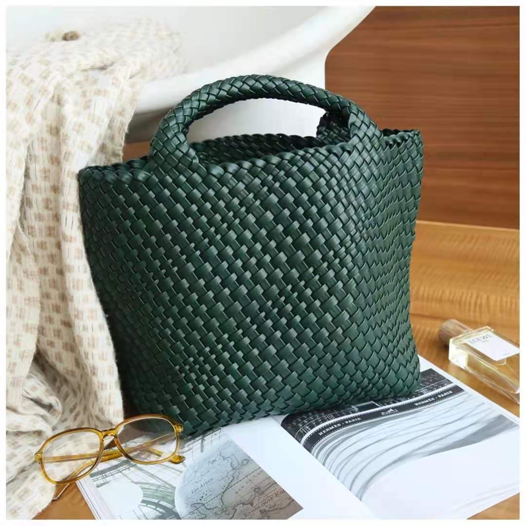 Buy Classic Structured Tote Green Leather Two Piece Set USA