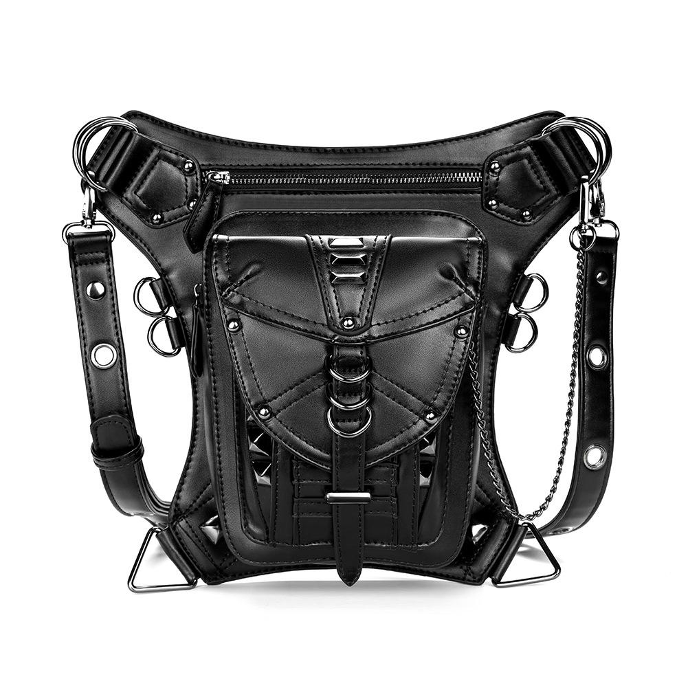 PU Leather Steampunk Retro Women Motorcycle Bag with Adjustable Belt,  Vintage Design for Halloween Party, Christmas Party (Black) : Amazon.in:  Clothing & Accessories