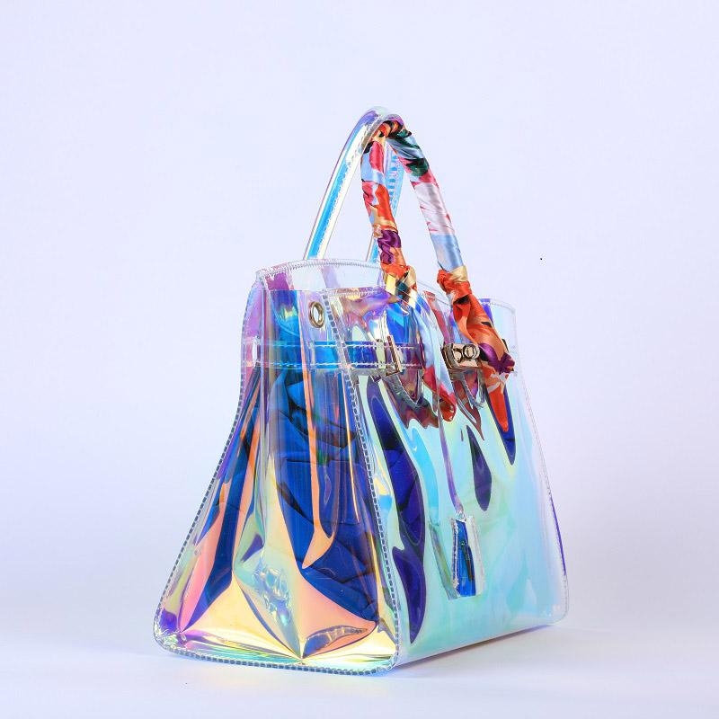 New women Laser Holographic Bag Clear Transparent Small Tote Hologram  Handbag Purse | Walmart Canada