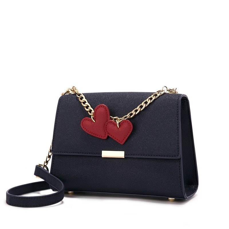 Heart-shaped Crossbody Bag - Black/Wednesday - Ladies