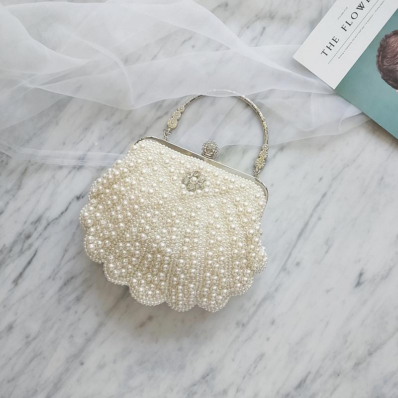 White Elegant Tassel Silk Evening Clutch Bags Bridal Wedding Purse |  Baginning